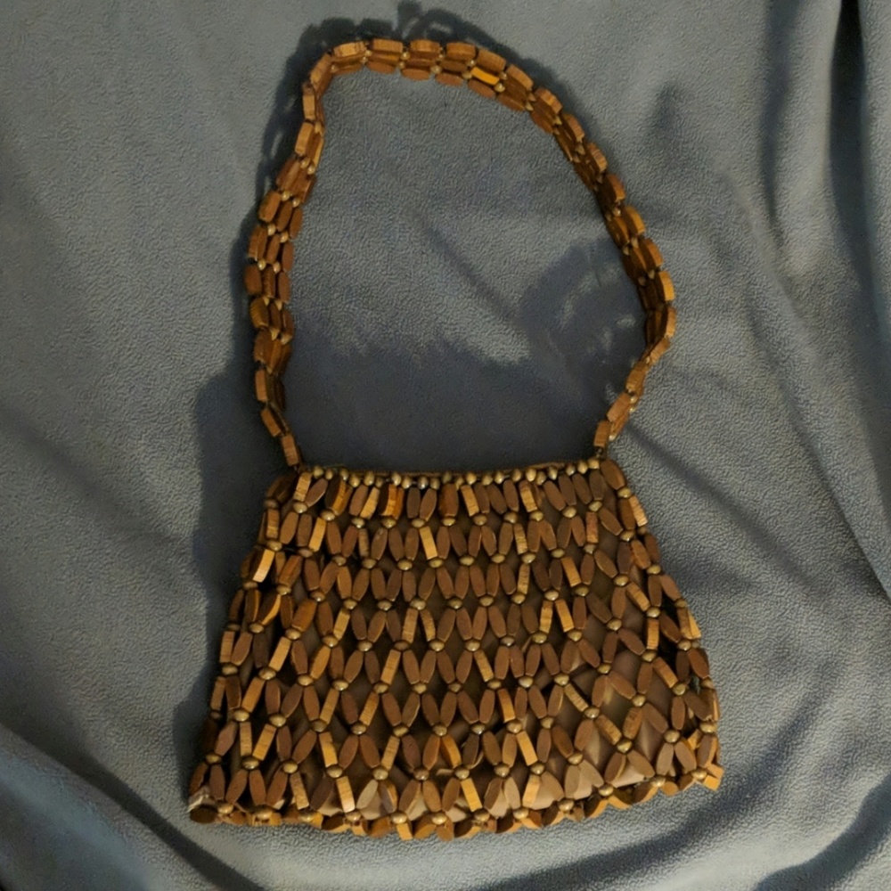 Vintage Wooden Beaded Purse 👜